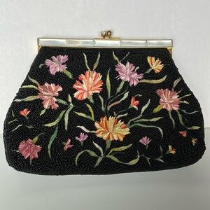 Vintage Bags By Josef Beaded Embroidered Clutch Bag Hand Beaded In France